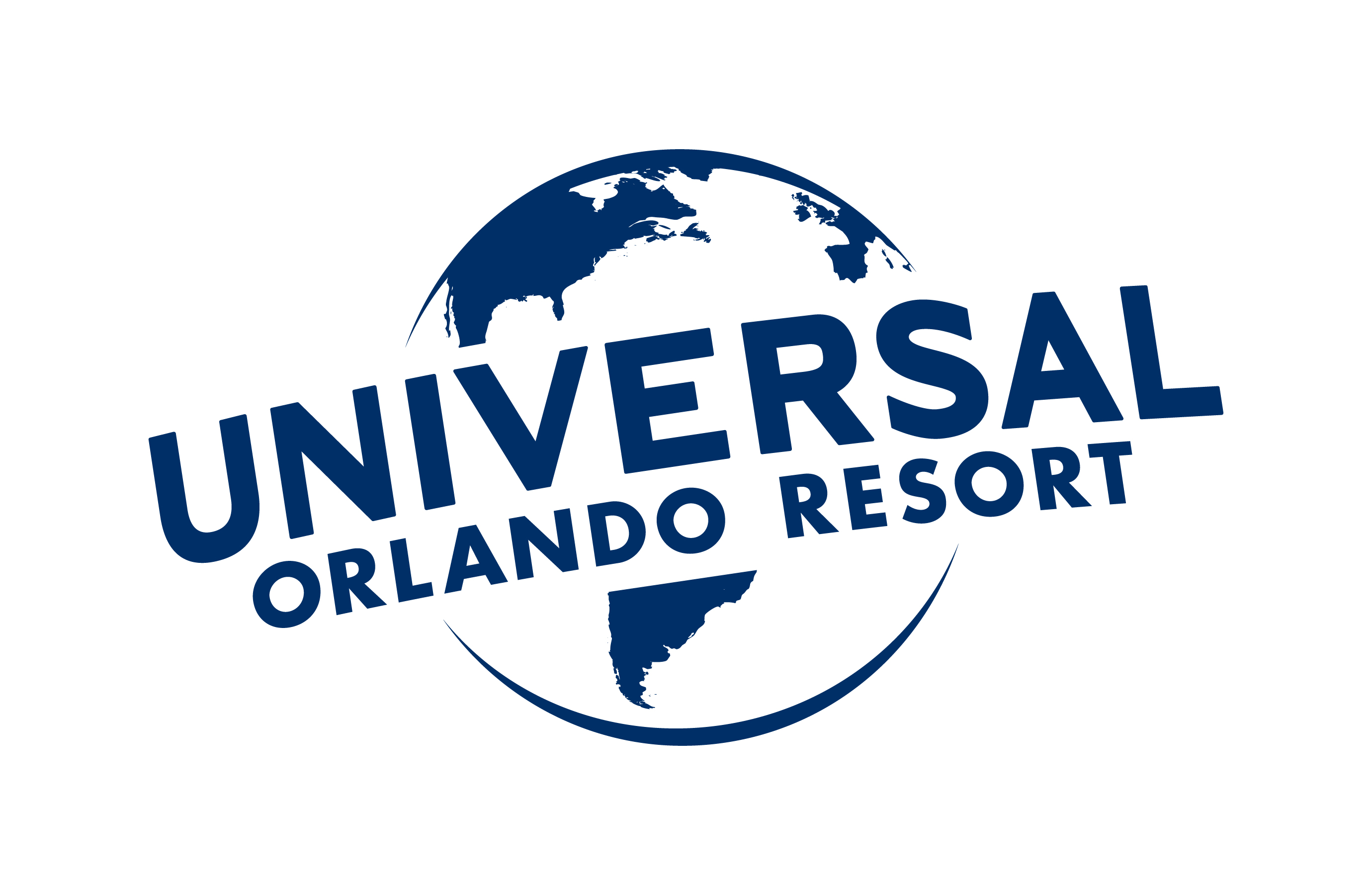 A blue globe with the word universal orlando resort written in it.